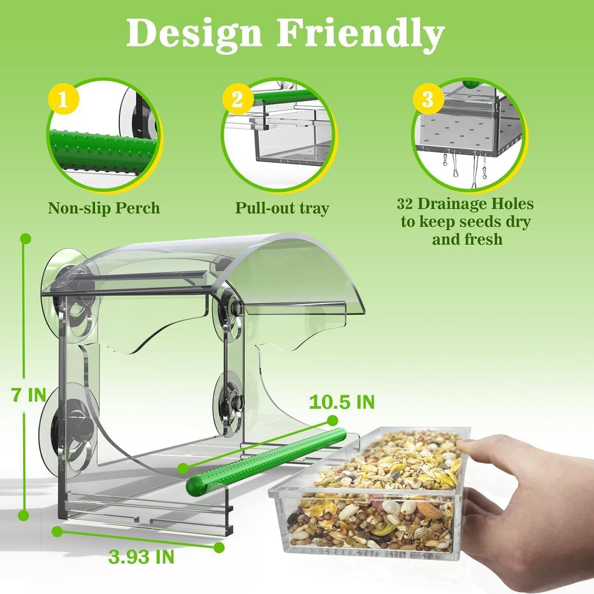 Hanging Transparent Acrylic Bird Feeder